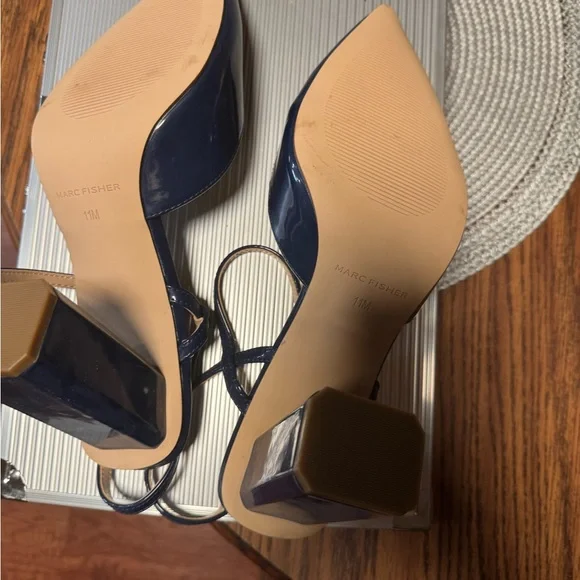 Marc Fisher Dark Blue Pointed Heels - Picture 5 of 5